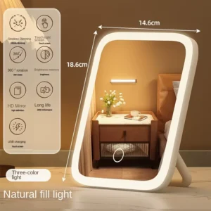 LED smart mirror with light