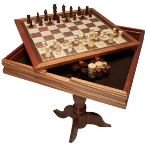 18 Inch 3-IN-1 Chess Checkers Backgammon Table